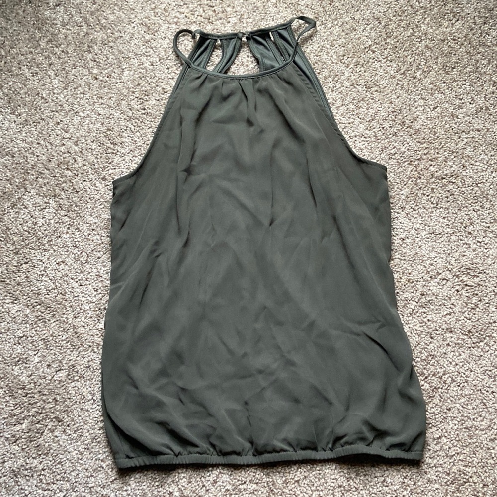 Express high neck chiffon tank